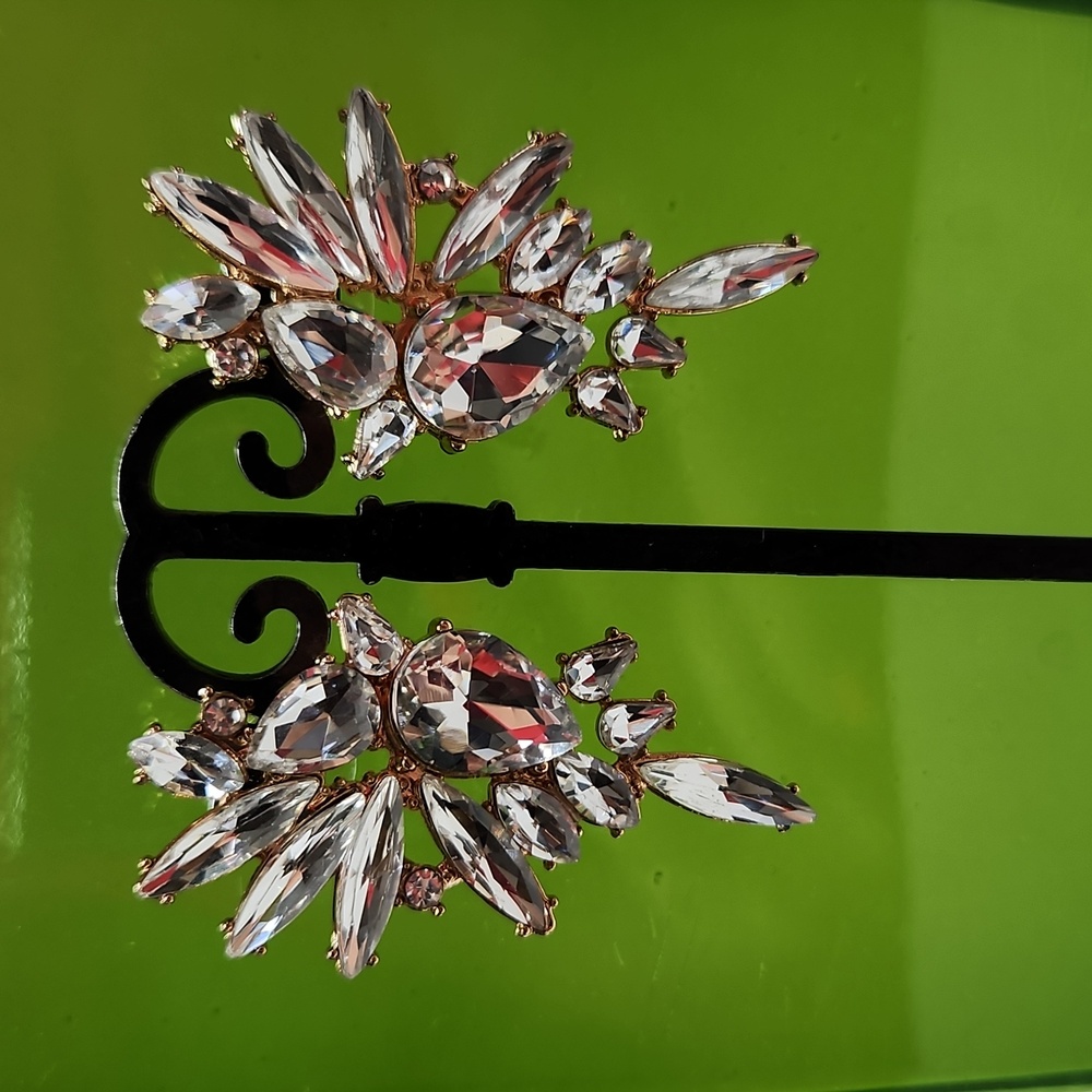 Dazzling Gold and Silver Crystal Earrings